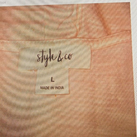 Style & Co Womens Top Size Large Multicolor Embroidered Scoop Neck - Picture 6 of 6